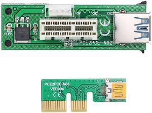 Mini 90°Right Angle PCIE 1X Expansion Riser Card PCI-E X1 Extension Cable with USB Cable and SATA Cable