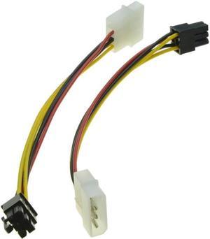 Power Adapter Cable 4 Pin Molex to 6 Pin PCI-Express PCIE Video Card Power Converter Adapter Cable Gadget