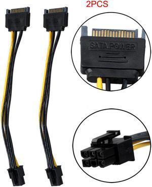 2pcs SATA Power Cable 15 Pin To 6 Pin PCI EXPRESS PCI-E Sata usb sata cable usb Riser card rj45 connector dvi-d vga dual psu