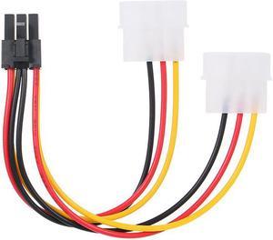 4p to 6p Power Cable Graphics Video Card 4 Pin Molex to 6 Pin PCI-Express PCIE Power Supply Cable Cord