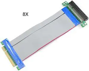 Riser PCI-E PCIE PCI Express 8X/ 16X Riser Extender Card with Molex IDE Power & Ribbon Cable Adapter 20cm