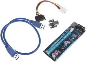 PCI-E Raiser PCI E Express Riser Card 1X To 16X USB 3.0 Data Cable PCI-E SATA To 6Pin Power Supply Cable For BTC Miner Machine