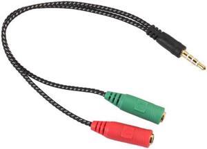 1Pcs Cable Adapter 2 In 1 Splitter 4 Pole 3.5mm Audio Earphone Headset to 2 Female Jack Headphone Mic Audio Cable 3 pole for
