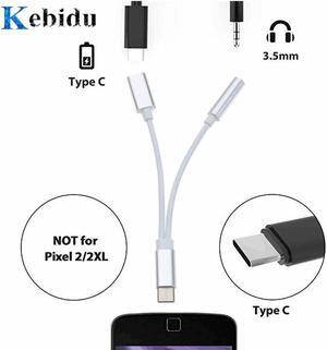 USB C Audio Cable to 2 in 1 Type C to 3.5 mm AUX Jack Earphone Adapter Receiver for Xiaomi 6 Mi6 Leeco Max 2/Pro Audio Splitter