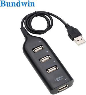 Bundwin Mini USB 2.0 Hi Speed 4 Port USB Hub Splitter Hub Phone Data Charging Adapter For PC Computer For Portable Hard Drives