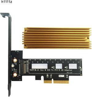 PCI Express 3.0 X4 to M.2 NVMe AHCI SSD M Key Connector Full Speed PCI E Riser Card Adapter Supports 2242 2260 2280 Size M2 SSD