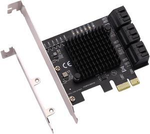 PCIe gen3 x1 to 6 Ports 6G SATA III 3.0 Controller Non Raid Expansion Card Low Profile Bracket