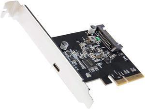 USB 3.2 PCI Express Expansion Card PCI-E 4X to USB3.2 Gen2 X2 Type-C 20Gbps SATA Powered ASMedia ASM3242