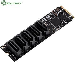 M.2 (PCIe 3.0) to 5 Ports SATA III 6G SSD Adapter with SATAIII Cable support UEFI