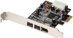 PCIE To IEEE 1394 Adapter Card PCI Express 3 Port Firewire 800 1394B & 1394A Pcie 1.1 X1 Card TI XIO2213B Chipset