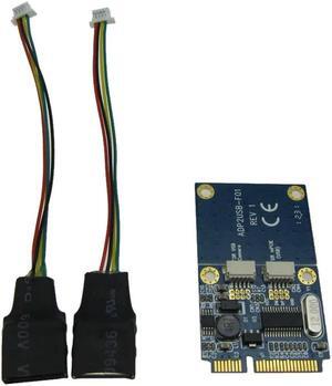 Dual USB 2.0 Female to Mini pcie pci-express PCI-E pci Express Adapter card For USB Flash Disk & Wifi Wireless Card
