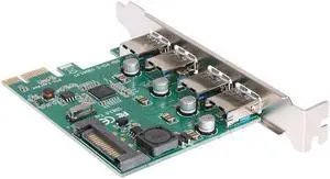 High Speed USB 3.0 Expansion Card 4 Port PCI-E PCI Express to USB3.0 Desktop Card Adapter for PC Computer