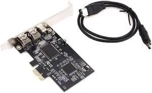 3 Port PCI Express PCI-E FireWire 1394a IEEE1394 External Controller Card For Windows XP/Vista/7 32/64 bit With Firewire Cable