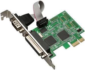 RS232 RS-232 Serial Port COM & DB25 Printer Parallel Port LPT to PCI-E PCI Express Riser Card Adapter Converter WCH Chip