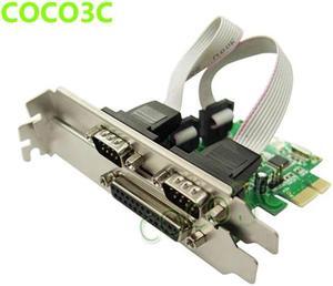 PCI-e Combo 2 Serial + 1 Parallel IEEE 1284 Controller card PCI express to RS232 com port + printer LPT port adapter