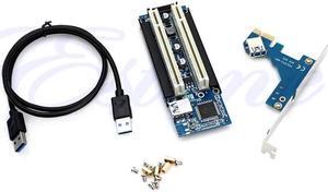 PCI-E Expess to Dual PCI Extend Adapter Card + USB 3.0 Cable
