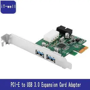 2 Port PCI-E PCI Express 2.0 to USB 3.0 Hub PC Card Adapter 5.0Gbps 19pin Add On Card for Windows XP 7 8