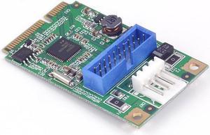 Mini PCI-E to 2 ports USB 3.0 Card Renesas NEC Chip Mini PCIe Card with 4pin Power supply 2x10(19pins) Socket