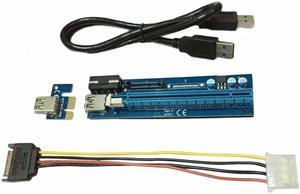 PCI-E To PCIE Riser Card 1X To 16X Cable With 4 Pin To SATA Power Supply USB 3.0 With Power Cable Mining Graphics Card