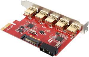 PCI-E to USB 3.0 5-Port Expansion Card with Internal 20Pin Connector PC