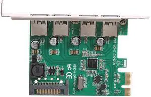 USB 3.0 Expansion Card 4 port PCI-E to USB3.0 Desktop Card Adapter forWindows XP32/64, Windows 7(32/64), windows8/8.1/10