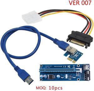 60cm PCI-E PCI E Express 1x to 16x graphics Card Riser Extender Adapter VER007 For Bitcoin BTC Miner Machine