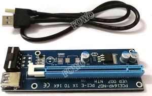 60cm PCI-E extender PCI Express Riser Card 1x to 16x USB 3.0 SATA to 4Pin IDE Molex Power for BTC Miner Machine