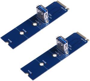 2pcs NGFF M.2 to USB 3.0 Transfer Card M2 M Key to USB3.0 Adapter for PCI-E 1x to 16x Riser Card For Bitcoin Litecoin Miner