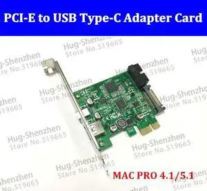 USB Type-C USB Changing Port +19pin USB header PCI-e Card Desktop PCI Express to USB Adapter card with sata for MACPRO OSX 10.9