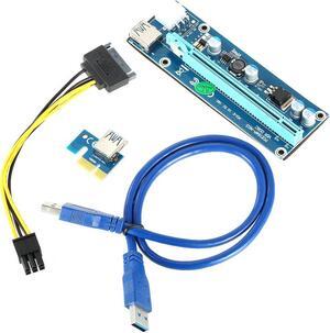 USB 3.0 PCI-E Riser PCI E Express Extension Cable 1X-16X Extender Riser for bitcoin Miner Graphics Card Adapter with SATA Power