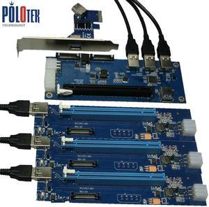 PCIe 1 to 4 PCI express 16X slots Riser Card PCI-E 1X to External 4 PCI-e slot Adapter PCIe Port Multiplier Card  Shipping