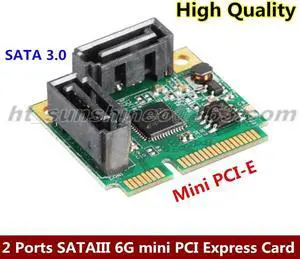 2 Ports SATAIII 6G mini PCI Express Card mini PCI-e to SATA3.0 + 2xSATA3 Cable