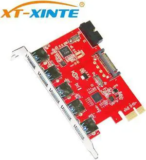 Desktop PCI-E to 5-Port USB 3.0 + 20 PIN Expansion Card