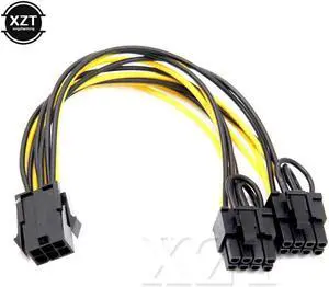 6-pin PCI Express to 2 x PCIe 8 (6+2) pin Motherboard Graphics Video Card PCI-e GPU VGA Splitter Hub Power Cable 10pcs/lot