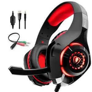 Beexcellent Gaming Headset for PS4 Xbox One, Pro Gaming Headphone with Anti-Noise Mic, Surround Sound, Memory Foam Earmuff, Led Light for PC Mac Laptop Beexcellent Gaming Headset for PS4 Xbox One, Pro Gaming Headphone with Anti-Noise Mic, Surround Sound, Memory Foam Earmuff, Led Light for PC Mac Laptop