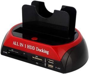 STANSTAR Hard Disk Box 2.5/3.5 Hard Disk Base Multi-Function Hard Disk Holder with Card Reader IDE+SATA HUB Dual-Use Base