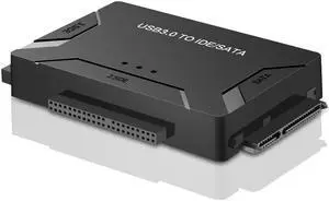 STANSTAR USB 3.0 to IDE/SATA Converter Hard Drive Adapter with Power Switch for 2.5"/3.5" SATA HDD/SSD & IDE HDD Drives Optical Drive, Support 5TB, Include 12V 2A Power Adapter & USB 3.0 Cable