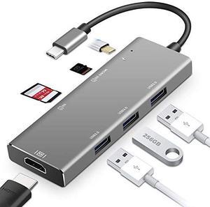 STANSTAR Hub 7 Ports Type-C to HDMI USB C HUB Type C to HDMI USB 3.0 HUB RJ45 Adapter Converter for MacBook