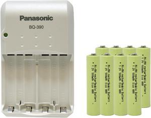 Panasonic BQ390 Smart Battery Charger  8 AAA NiMH Batteries 900 mAh