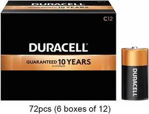 72 x C Duracell Coppertop Alkaline Batteries (MN1400)