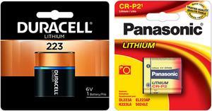 1 x Duracell + 1 x Panasonic CRP2/223 Photo Lithium Batteries (2 Total)