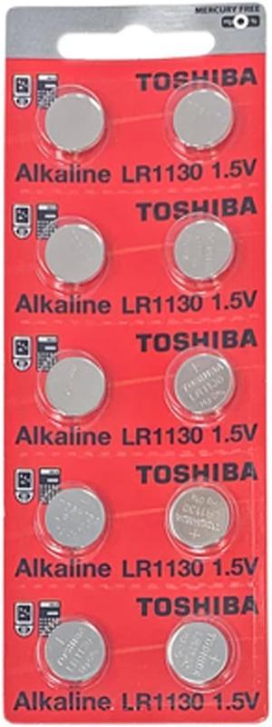 10 x LR1130 / AG10 / 389 Toshiba Alkaline Button Batteries