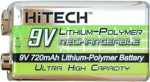 HiTech 9 Volt Lithium Polymer Battery (720 mAh)
