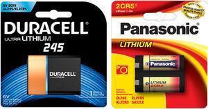 1 x Duracell Ultra 245 + 1 x Panasonic 2CR5 Photo Lithium Batteries (2 Total)