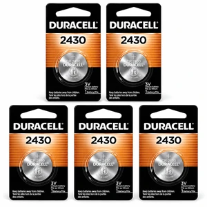 5-Pack Duracell CR2430 3 Volt Lithium Battery ( 5 Cards) - (DL2430BPK) 5-Pack Duracell CR2430 3 Volt Lithium Battery ( 5 Cards) - (DL2430BPK)