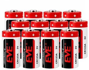EVE CR123 3V 1450mAh Lithium Batteries, CR123A CR17345, 12-Pack EVE CR123 3V 1450mAh Lithium Batteries, CR123A CR17345, 12-Pack