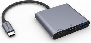 EZQuest USB-C Multimedia Charging Adapter 3 Ports (HDMI 4K, 60Hz, USB 3.0, USB-C)