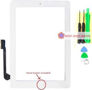 White Outer Touch Glass Screen Digitizer Replacement part with Home button Frame for ipad 4 4TH GEN A1458 A1459 A1460