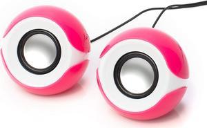 2 Pink USB 2.0 mini Wired Speakers for Dell HP Acer Asus Toshiba lenovo Chromebook Apple Laptop PC computer New Portable