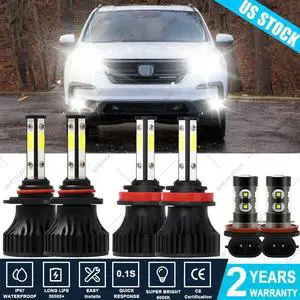 For Honda Pilot 2006-2018 Combo LED Headlight High Low Fog Light Bulbs Kit White
